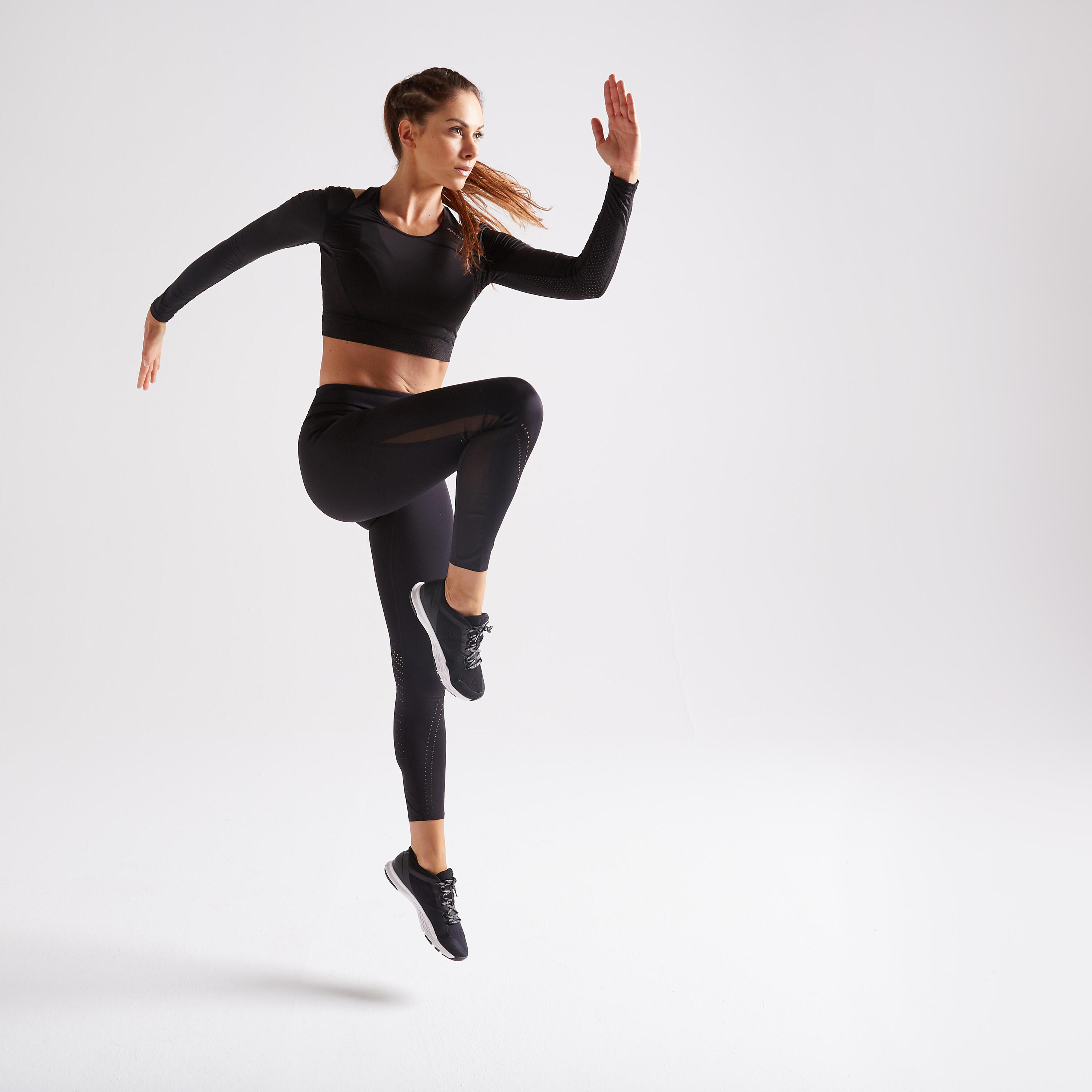 Dámský fitness Cropped top 900 černý 2/6