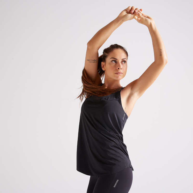 FITNESS CARDIO EXPERT WOMAN CLOTHING - FTA 900 Tank Top - Black DOMYOS