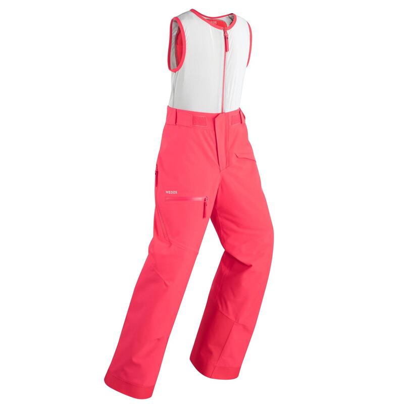 滑雪吊帶褲Freeride 900含內建式護背Bib Protect - 粉紅色
