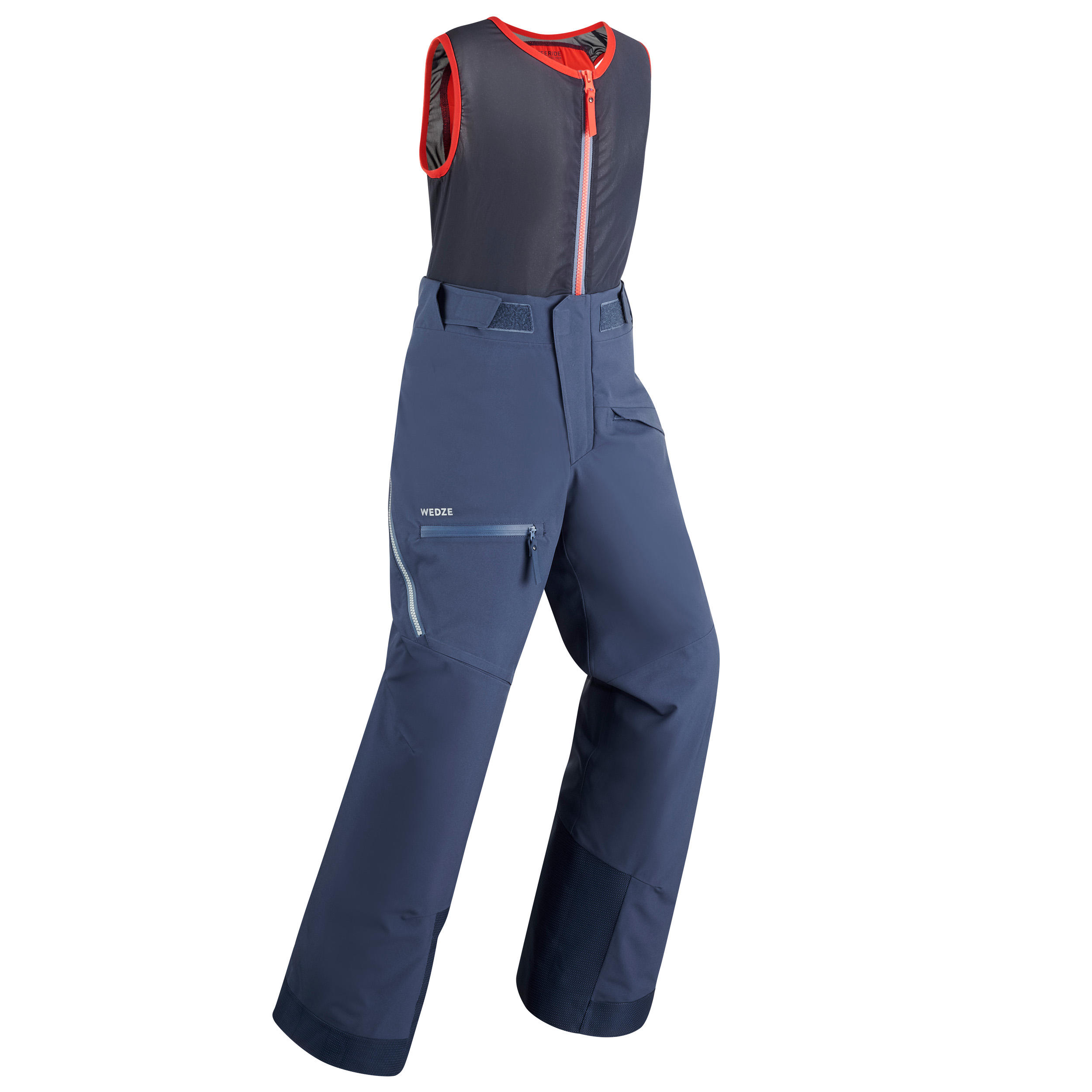 Kids’ Ski Trousers FR900 with back protector Blue 1/15