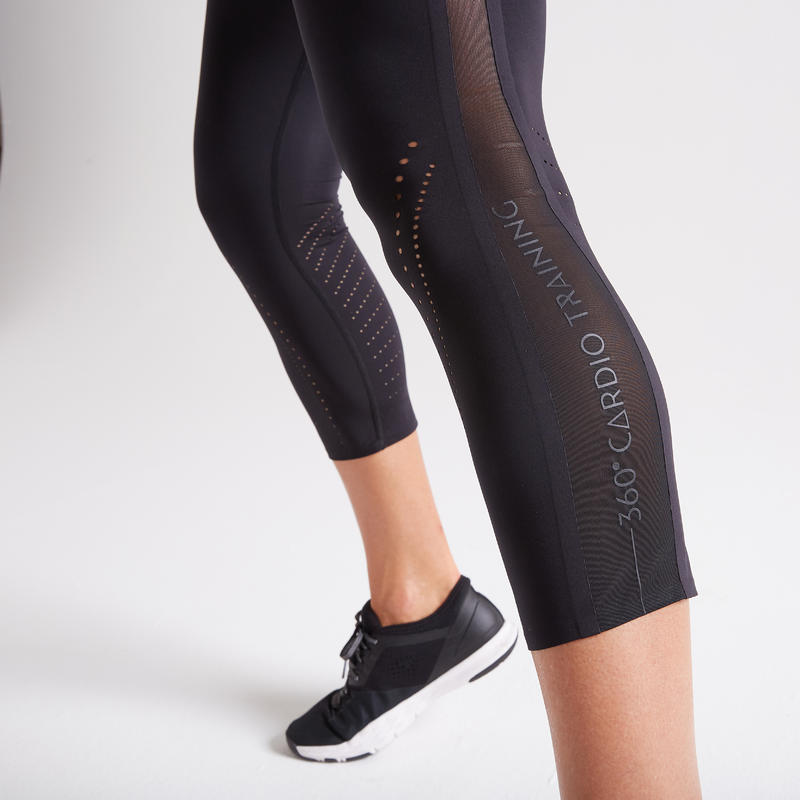 Kadin Siyah Spor Tayti Fitness Kardiyo 900 7 8 Domyos By Decathlon