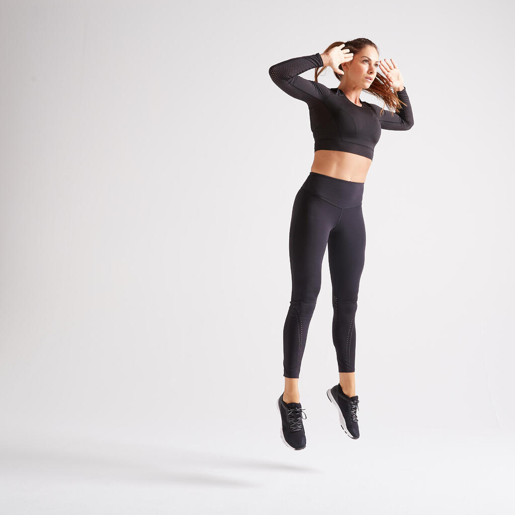 Shaping High-Waisted Fitness Cardio Leggings - Black