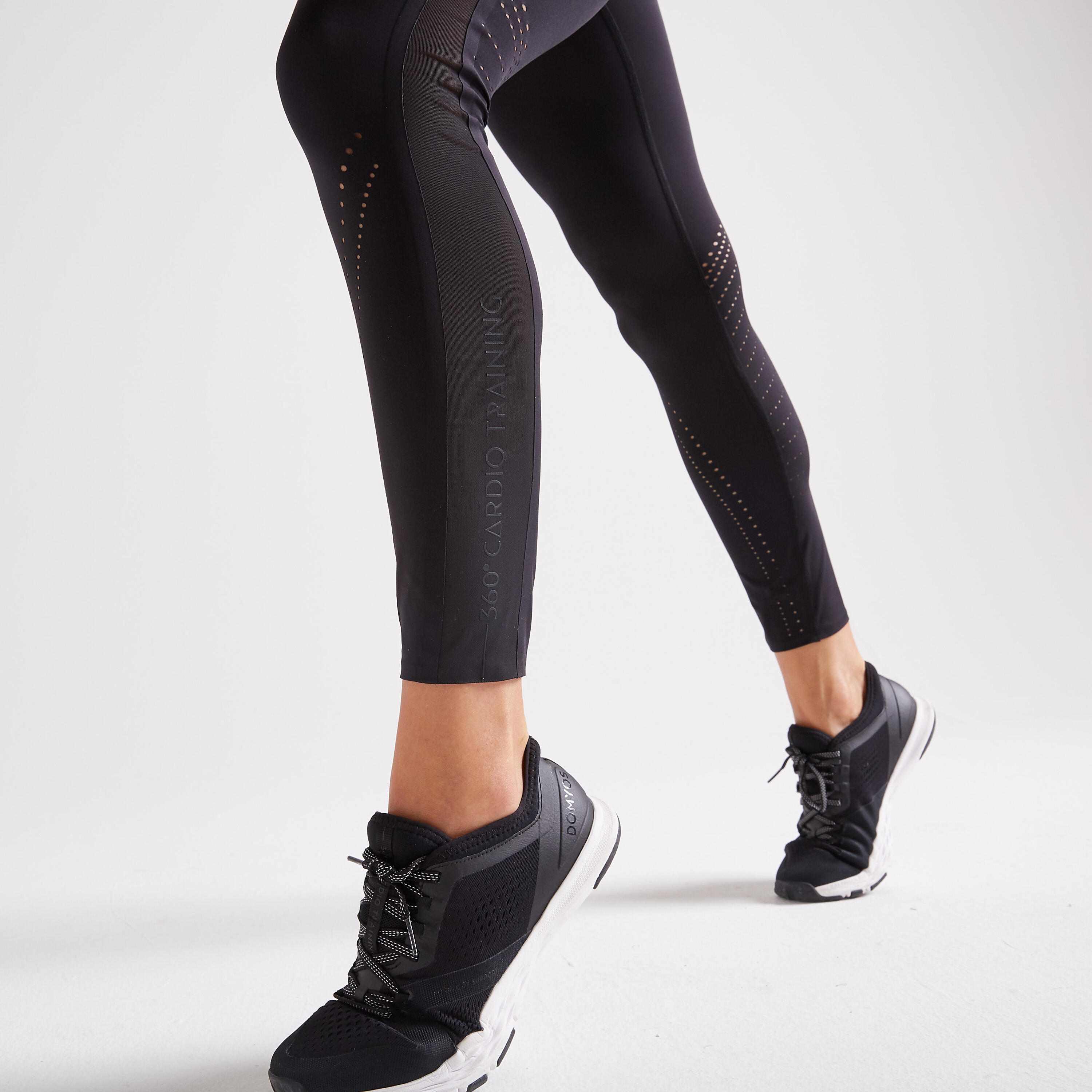 Corrigerende legging met hoge taille voor cardiofitness zwart 4/4