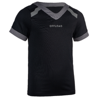 MAILLOT MANCHES COURTES RUGBY CLUB R100 enfant noir