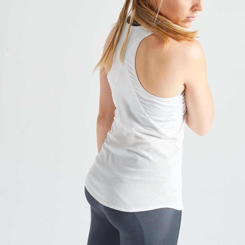 Top lang Rundhalsausschnitt Fitness Cardio Damen grün