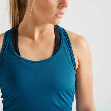 100 Women's Fitness Cardio Training Tank Top - Blue