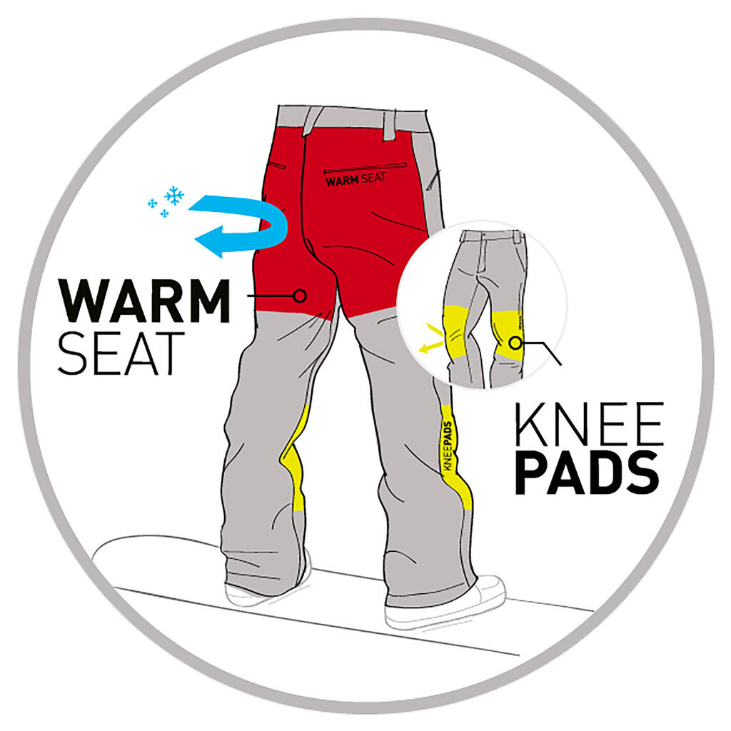Dámske nepremokavé snowboardové nohavice SNB 500 biele