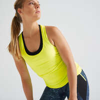 Cardio Training - Top Alças My Top 100 Amarelo DOMYOS - Partes de Cima Cardio Mulher
