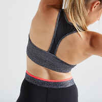 Women's Light Support Racer Back Sports Bra - Mottled Grey