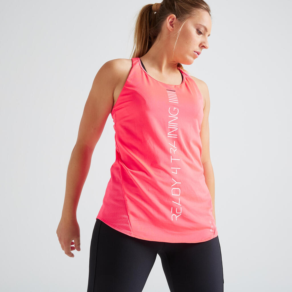 Majica bez rukava FTA 120 za fitness ženska ružičasta
