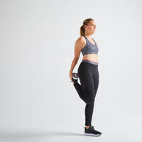 Women's Fitness Light Support Sports Bra - 100 Grey