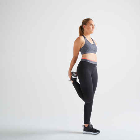 100 Women's Fitness Cardio Training Sports Bra - Mottled Grey