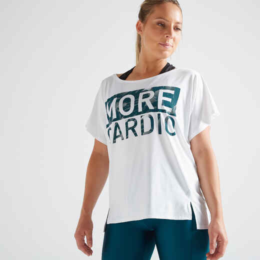 
      Γυναικείο T-Shirt 120 Προπόνησης Fitness Cardio - Λευκό
  