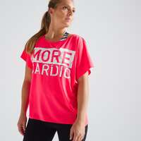 Cardio Training - T-shirt cardio mulher 120 Rosa DOMYOS - Partes de Cima Cardio Mulher