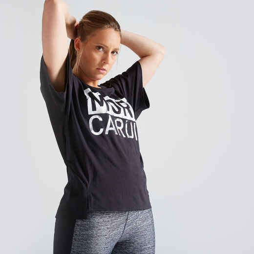 
      T-shirt fitness cardio training femme noir 120
  