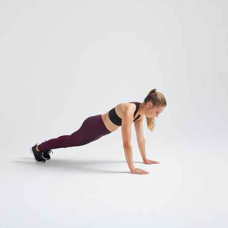 120 Women's Fitness Cardio Training Leggings - Burgundy