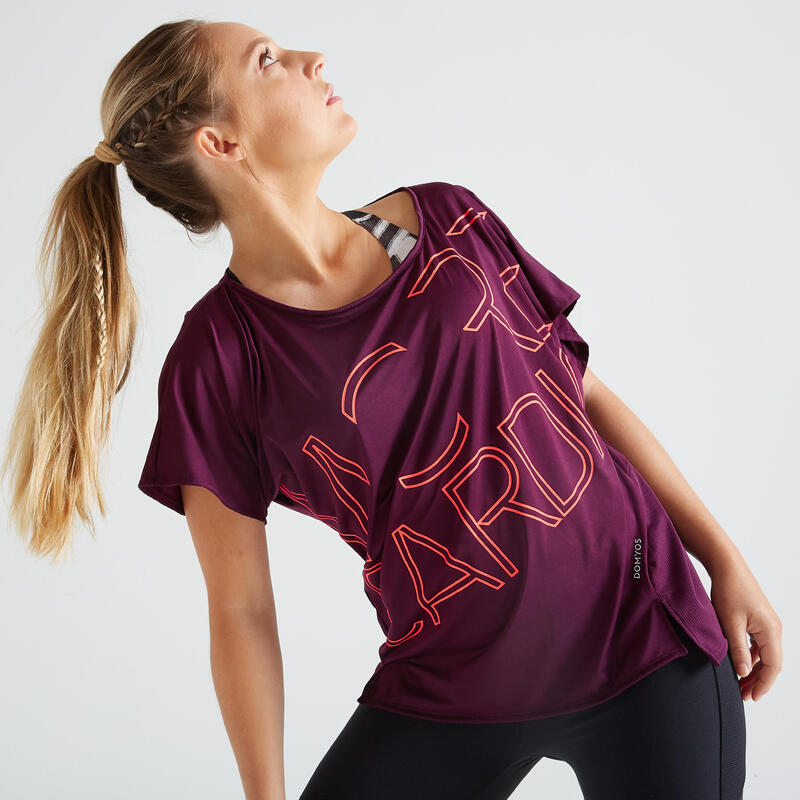 T-shirt in cotone da donna della umbro maglietta per palestra passeggiate  sport
