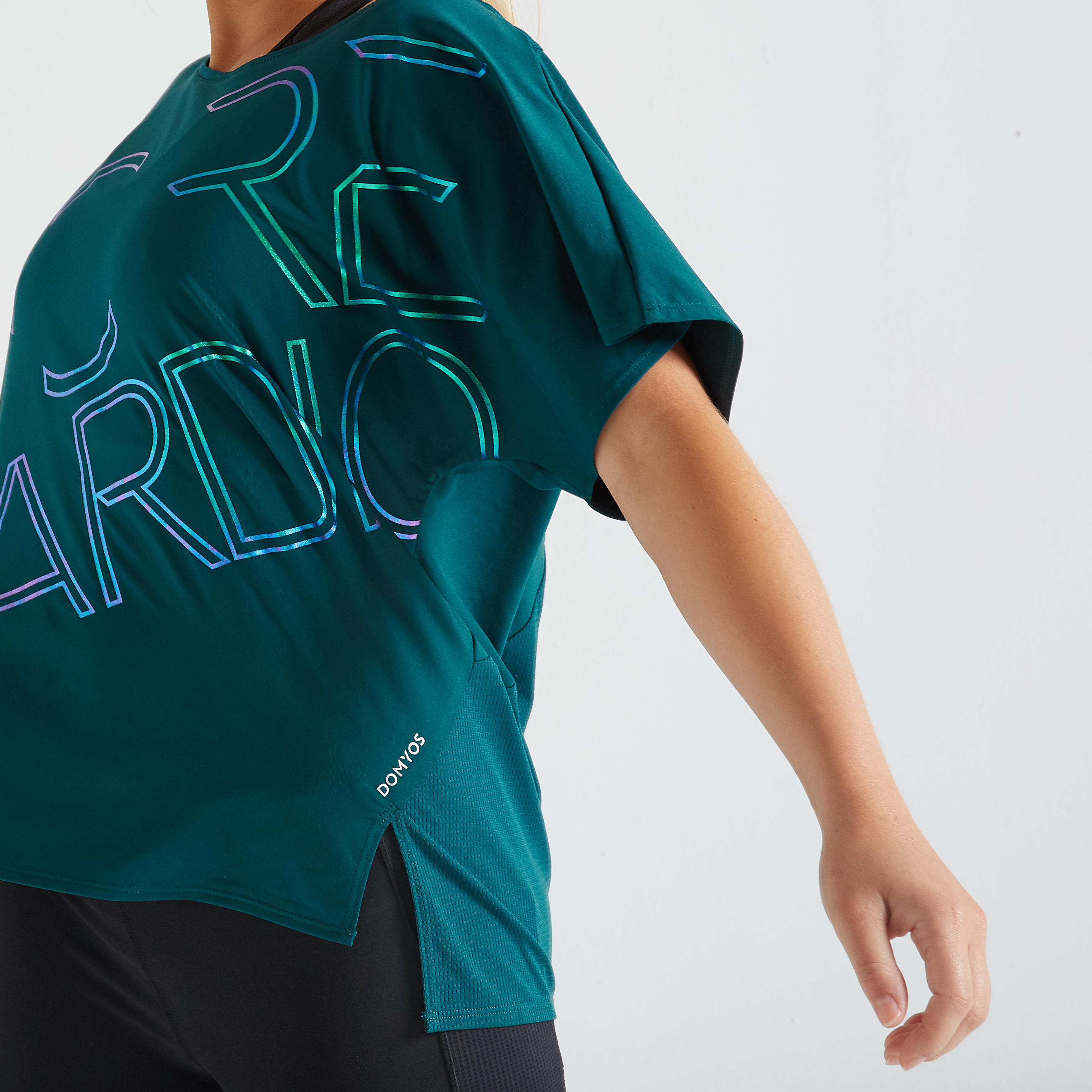 120 Women's Fitness Cardio Training T-Shirt - Blue 5/8