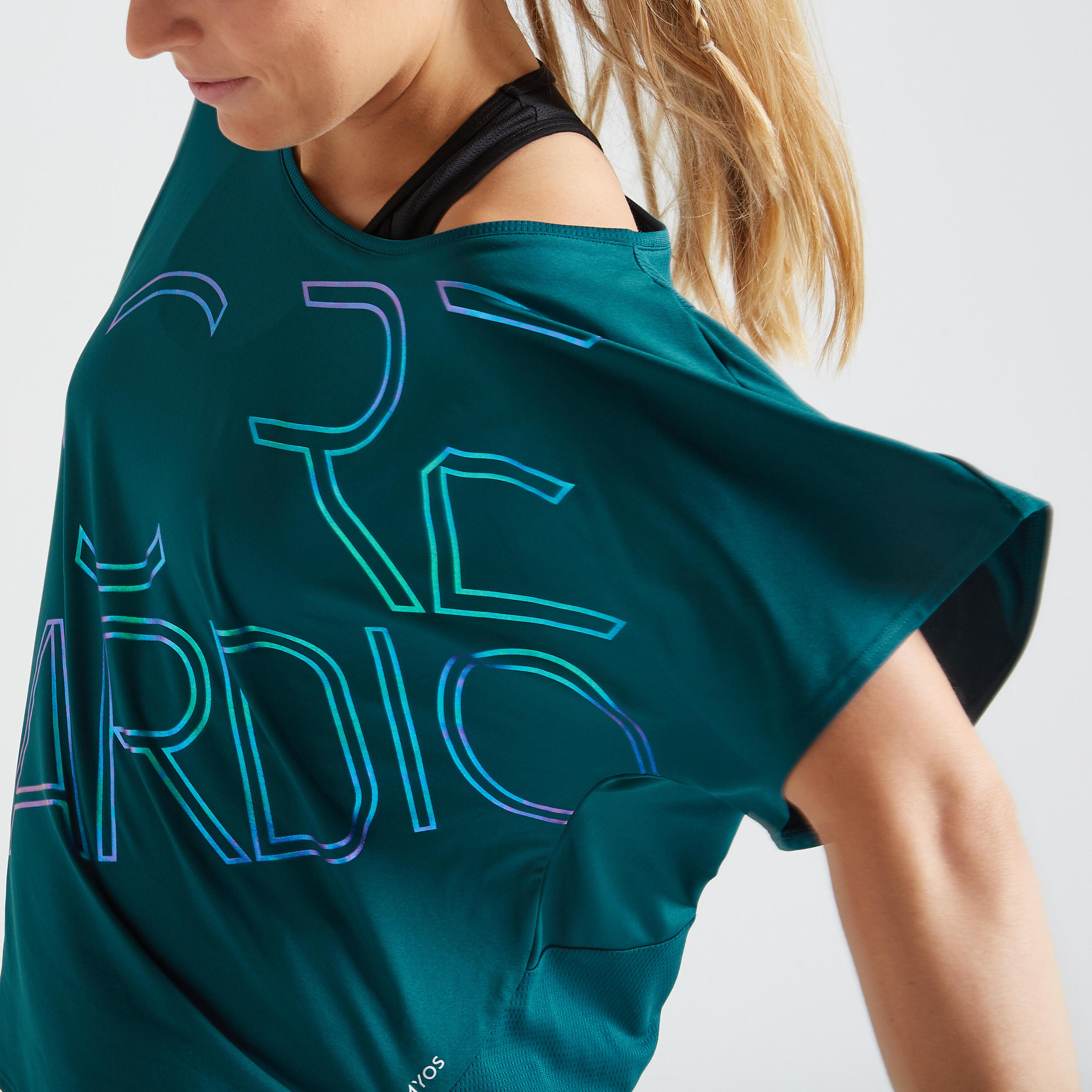 120 Women's Fitness Cardio Training T-Shirt - Blue 3/8