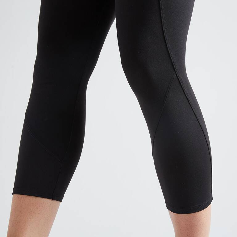 100 Legging 7/8 Latihan Fitness Kardio Wanita - Hitam