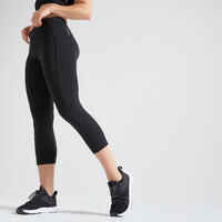 Fitness Short Leggings with Phone Pocket - Black
