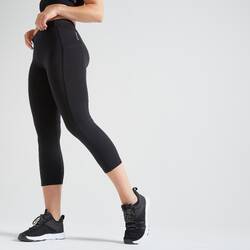 Fitness Short Leggings with Phone Pocket - Black