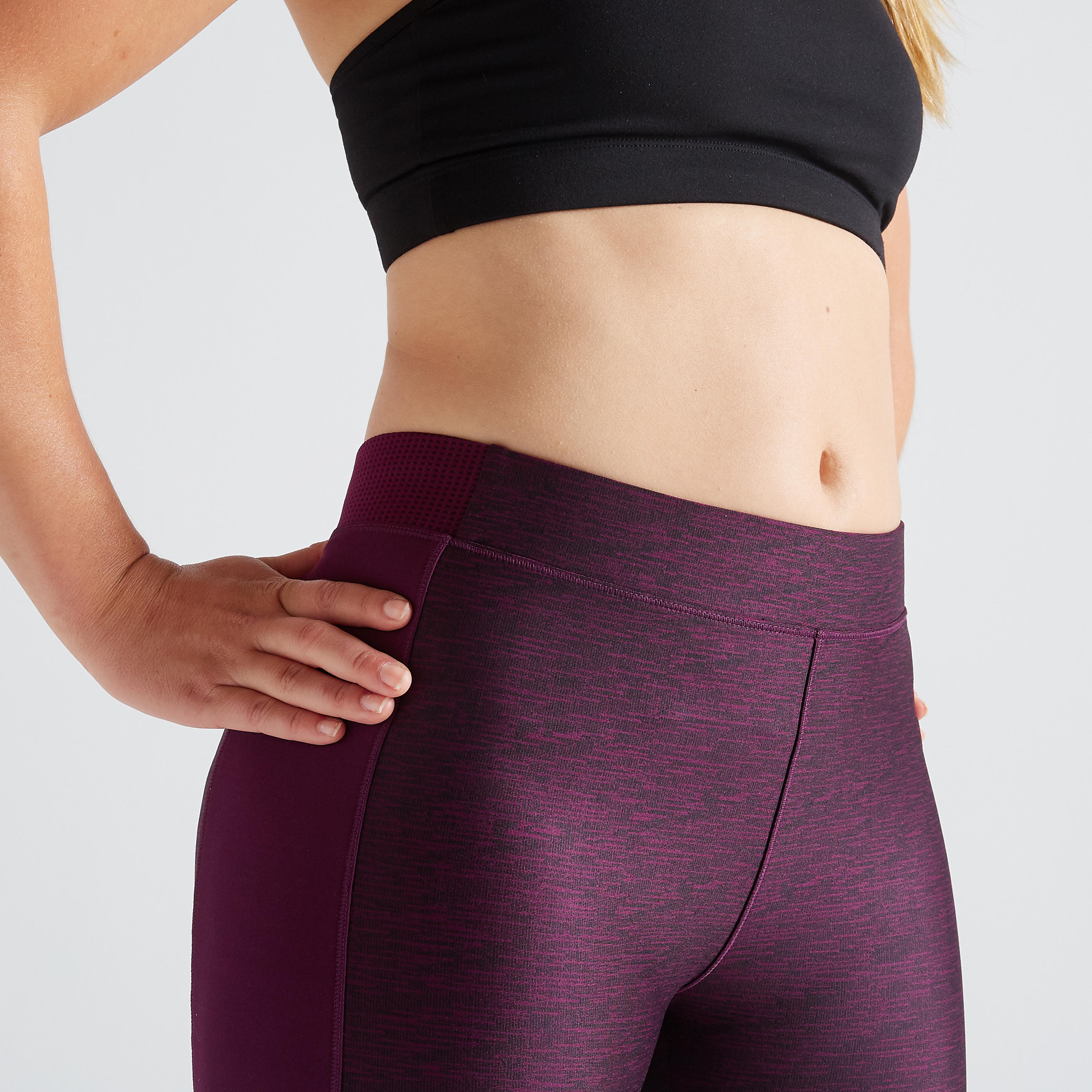 120 Women's Fitness Cardio Training Leggings - Burgundy 3/8