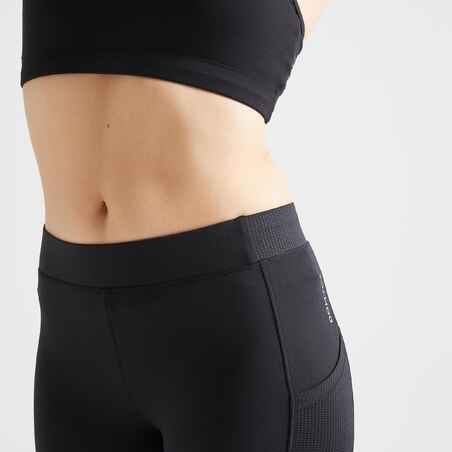 Fitness Short Leggings with Phone Pocket - Black