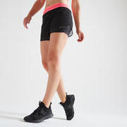 KRATKE HLAČE ZA KARDIO FITNESS 520 ŽENSKE CRNE