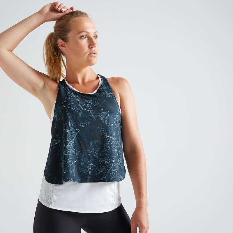 FITNESS CARDIO CONFIRMED WOMAN CLOTHING Fitness and Gym - FTA 520 3-in-1 Tank Top White DOMYOS - Fitness and Gym