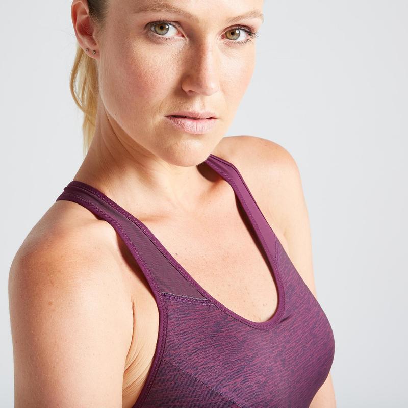 Kadin Bordo Sporcu Sutyeni Fitness Kardiyo 500 Domyos By Decathlon