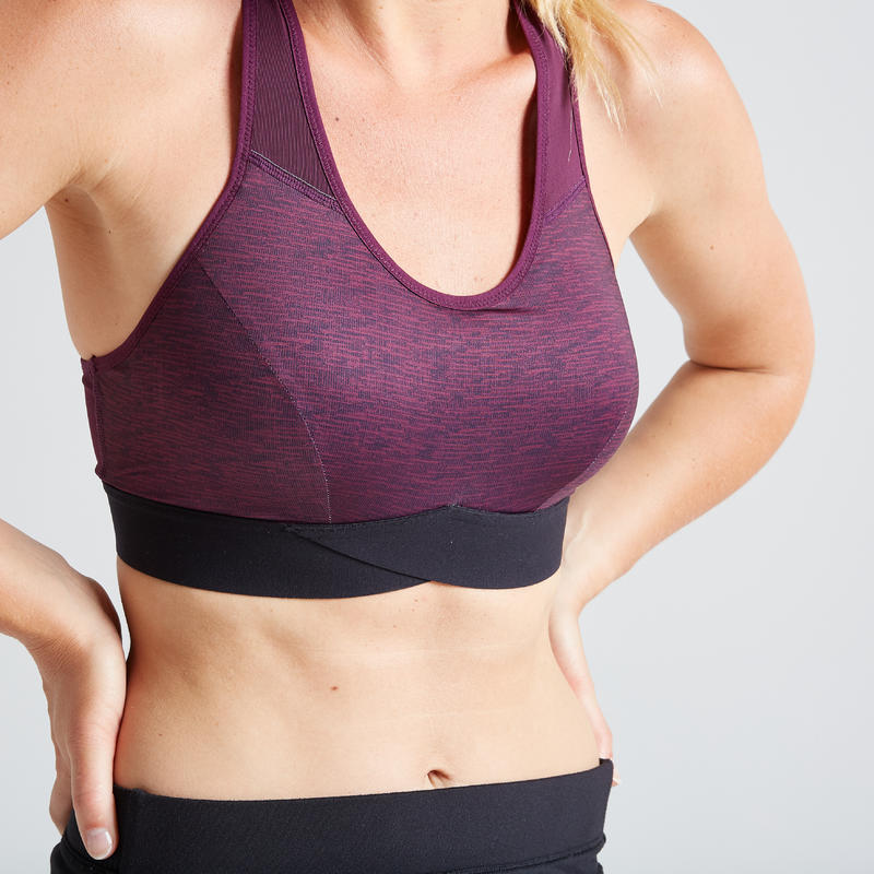 Kadin Bordo Sporcu Sutyeni Fitness Kardiyo 500 Domyos By Decathlon