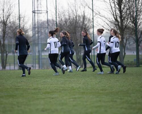 Playing football in the cold