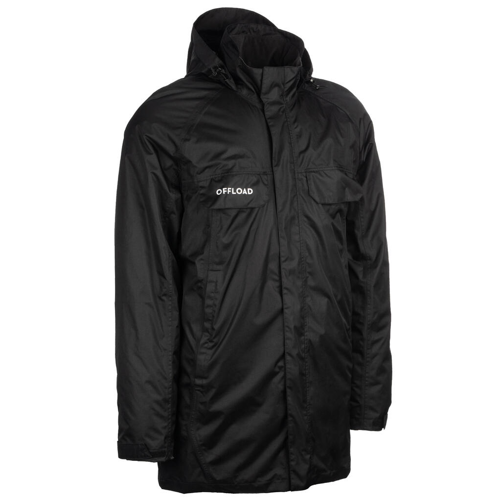 Adult Long Club Coach Short Parka R500 - Black