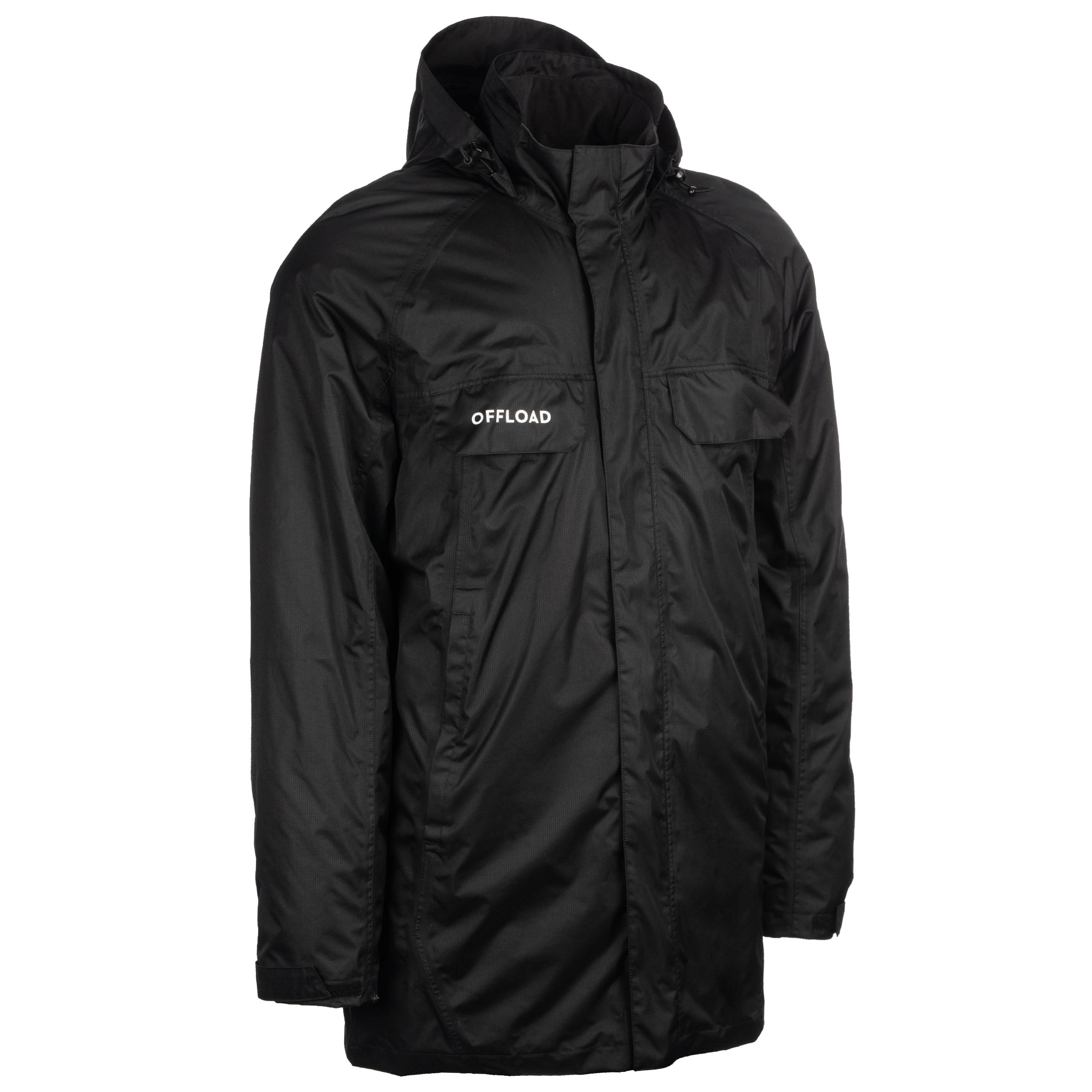 Adult Long Club Coach Short Parka R500 - Black 1/5