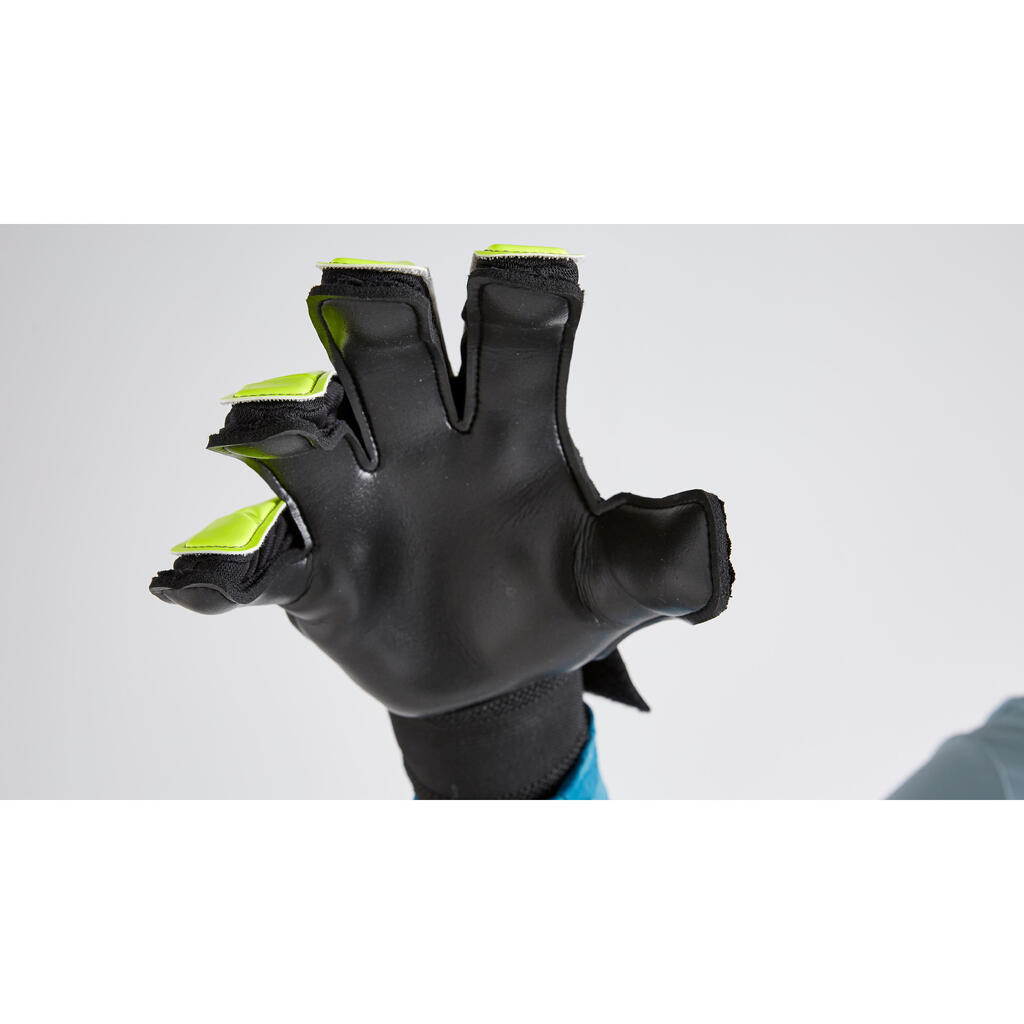 Brankárske futbalové rukavice F100 čierno-sivé