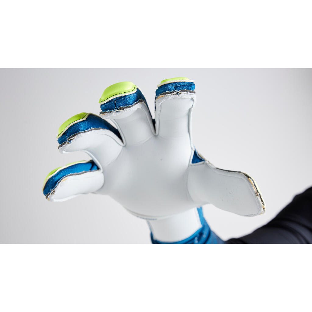 Brankárske rukavice F500 pre dospelých modro-žlté