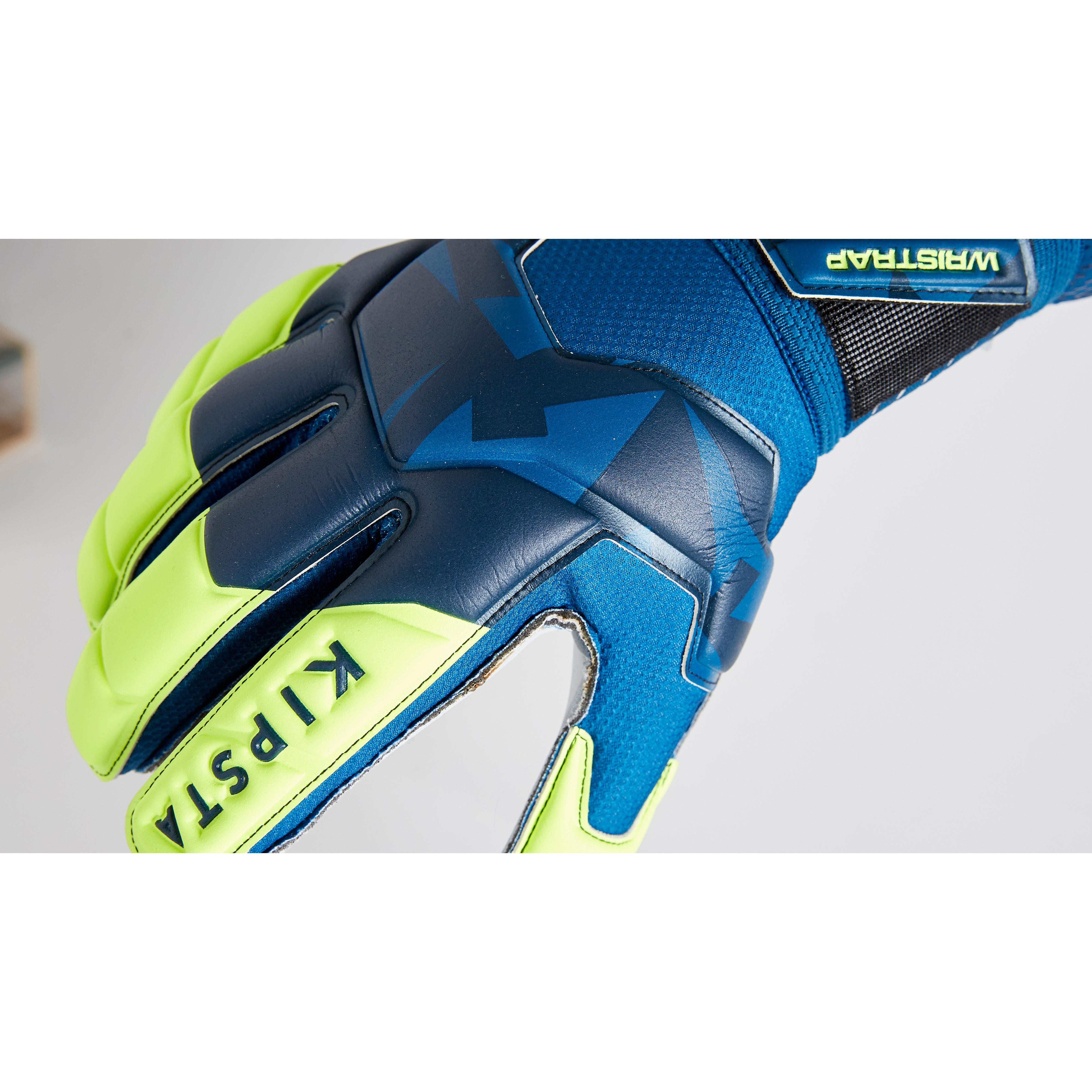 Перчатки вратарские взрослые F500 желто-синие KIPSTA