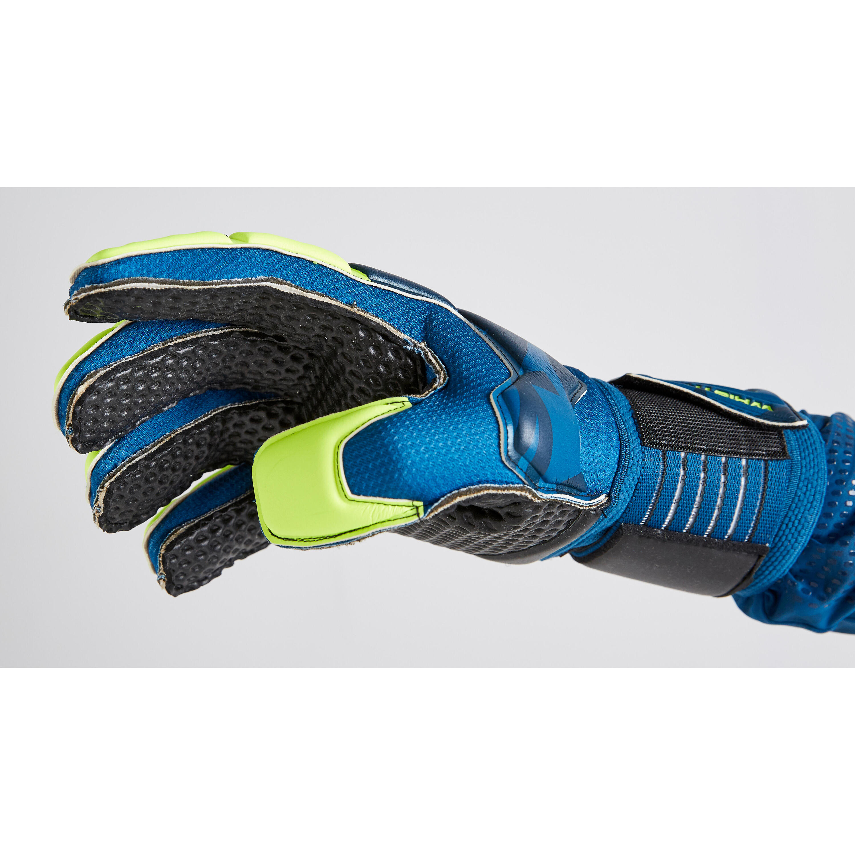 F500 Resist Kids' Football Goalkeeper Gloves - Blue/Yellow 6/12