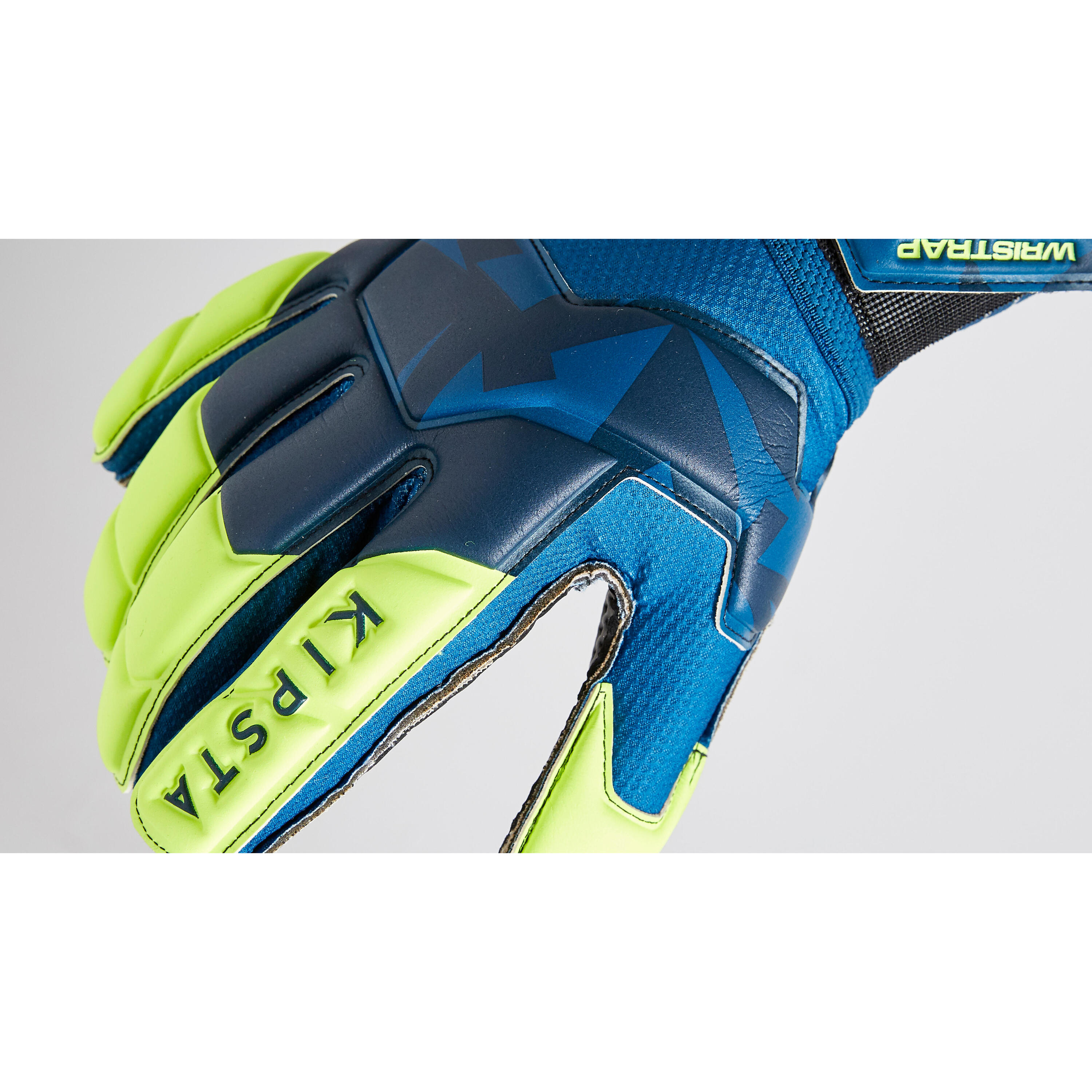 F500 Resist Kids' Football Goalkeeper Gloves - Blue/Yellow 5/12