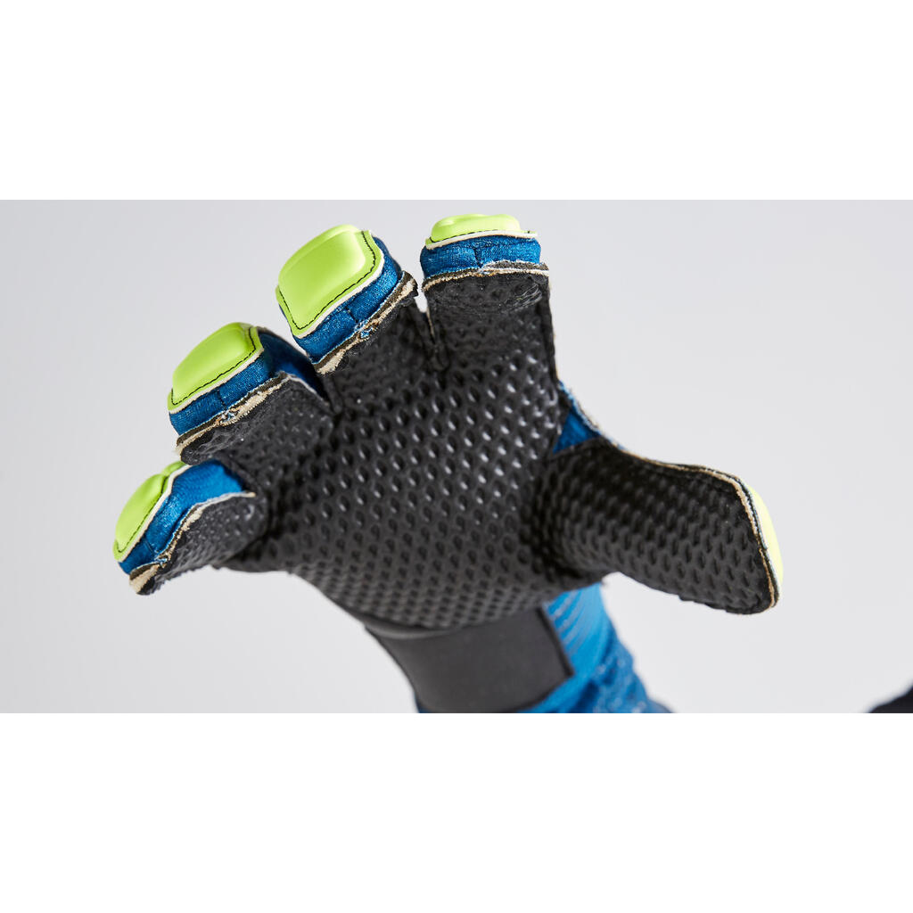 F500 Resist Kids' Football Goalkeeper Gloves - Blue/Yellow