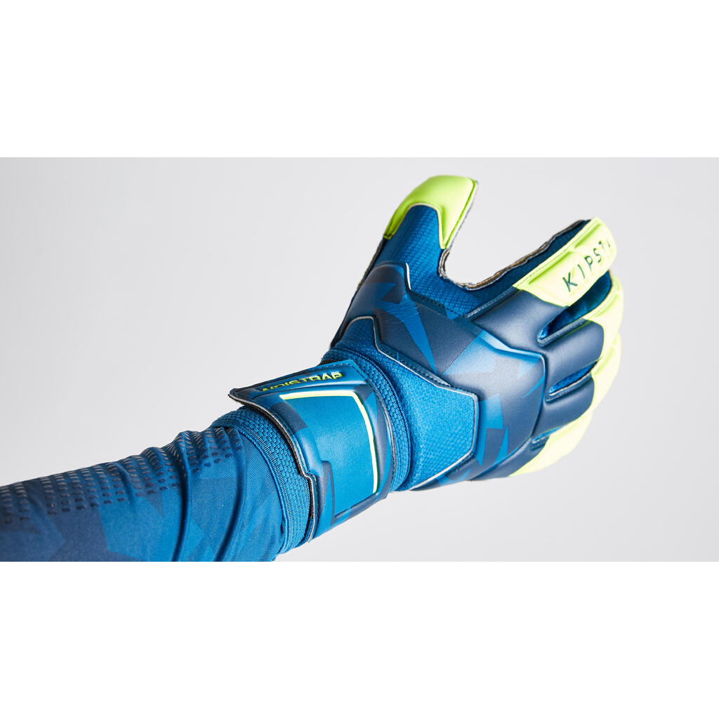 F500 Resist Kids' Football Goalkeeper Gloves - Blue/Yellow