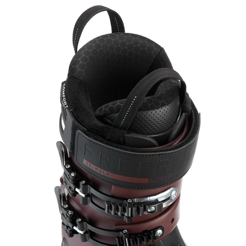 Botas Esquí Hombre, Wedze FR900, Flex 120, Freeride, Negro Burdeos