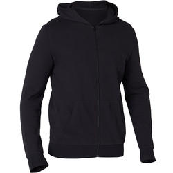 Sudadera Chándal Cremallera Capucha Gimnasia Pilates Domyos Hombre Negro