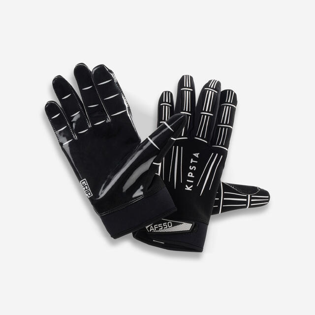 KIPSTA GUANTES FÚTBOL AMERICANO ADULTO AF550GR NEGRO