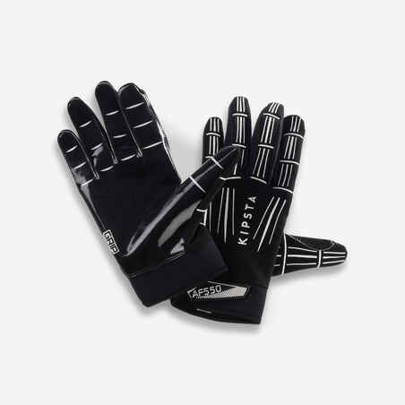 Črne rokavice za ameriški nogomet AF550GR za odrasle