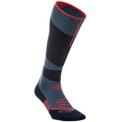 Calze termiche sci adulto 500 grigio rosse