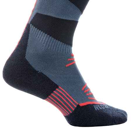 ADULT SKI SOCKS - 500 - NAVY BLUE RED