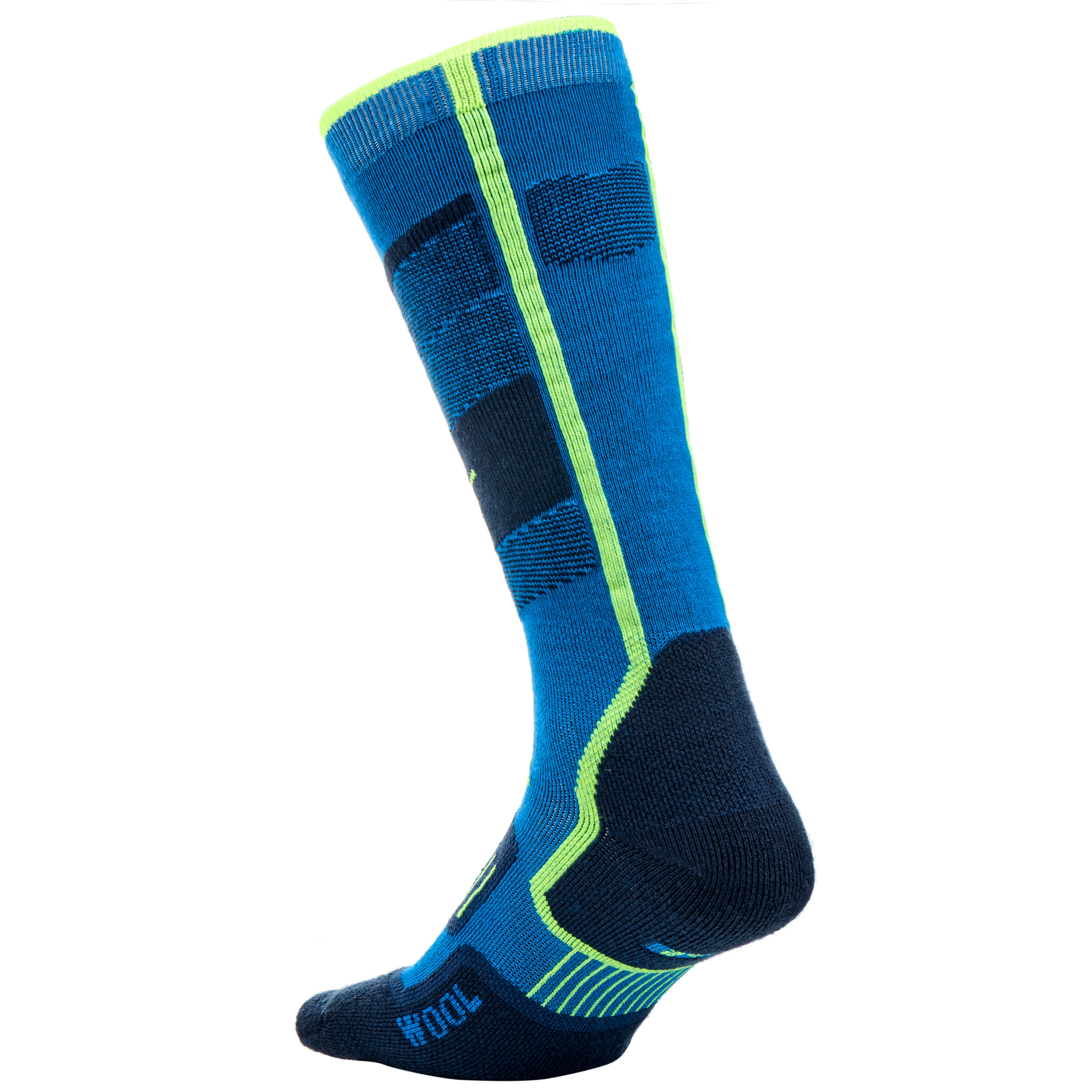 ADULT SKI SOCKS 300 BLUE YELLOW 2/4