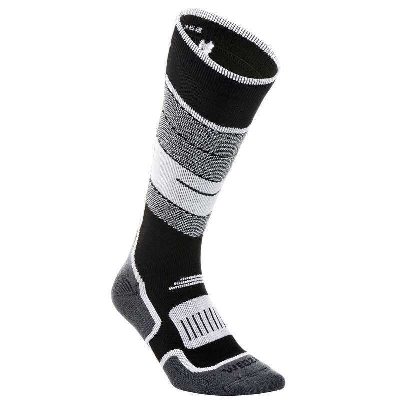 ADULTS SKI SOCKS Skiing - Adult 300 - Black White WEDZE - Ski Wear